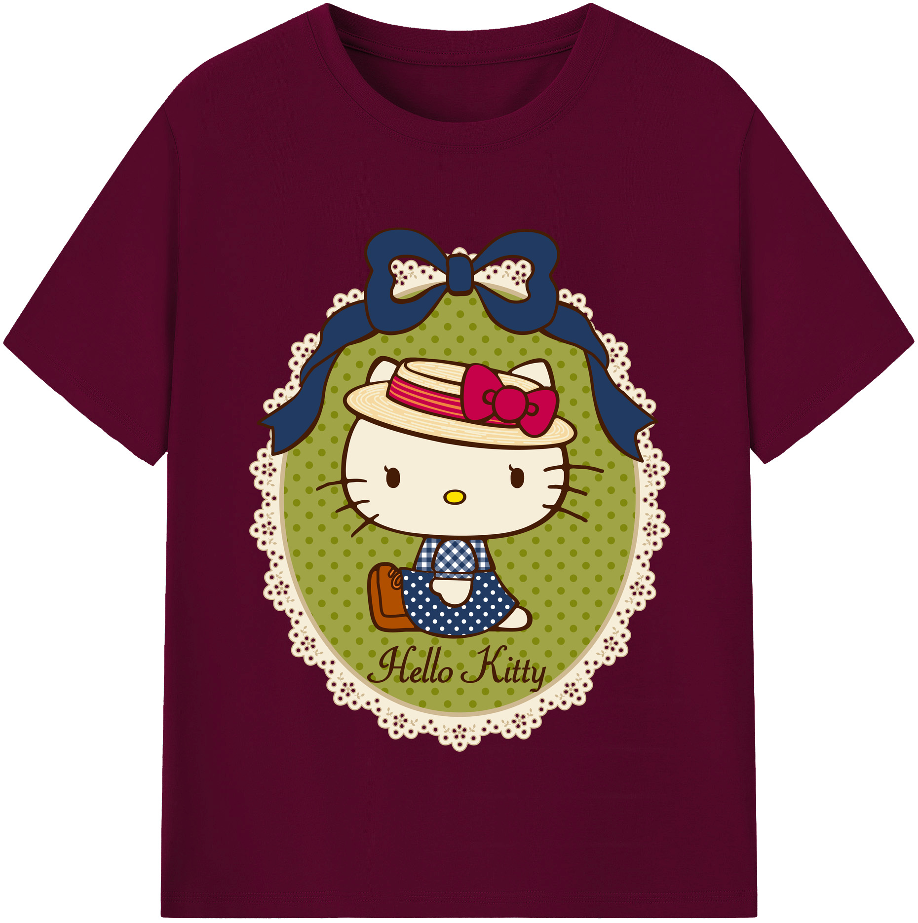 （画像用） Hello Kitty ハローキティ レディースカジュアルプリントTシャツ（綿100％）